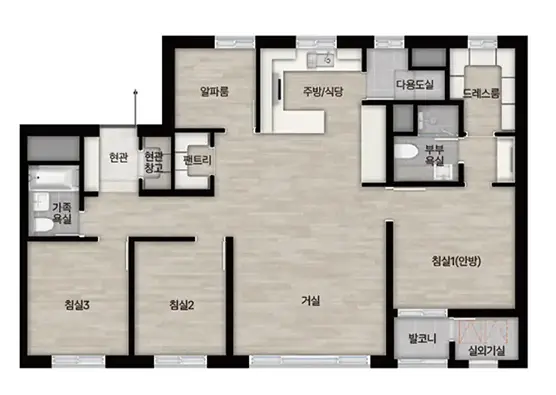 전용면적 84b타입 설계도면